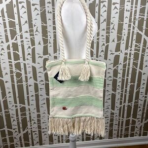 Altos de Chavon Woven Fringed Trim Market Tote